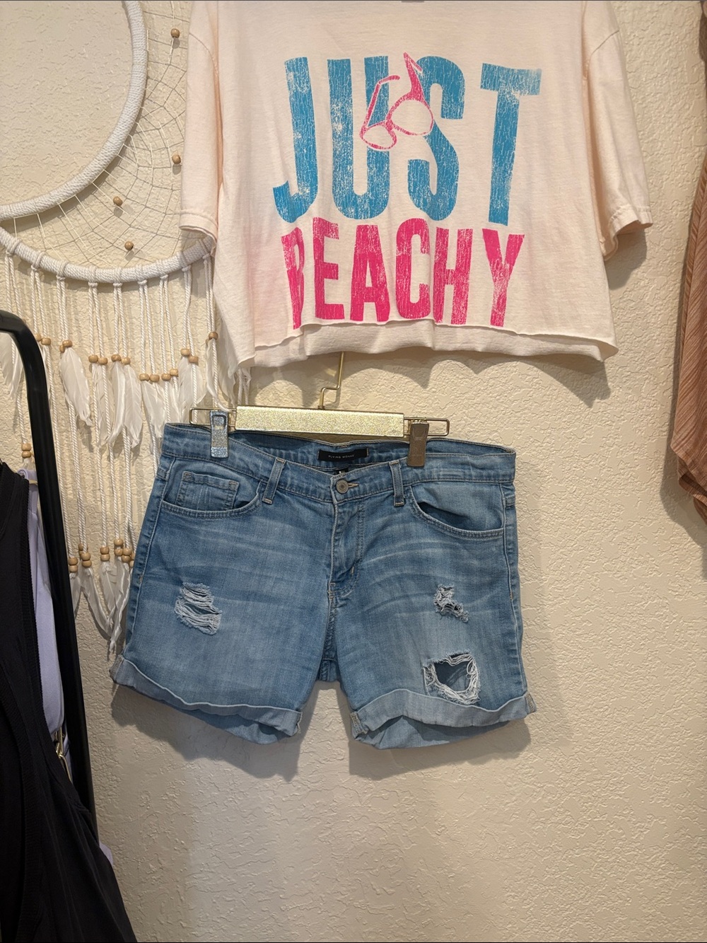 Flying Monkey Slouchy Low Rise Jean Shorts - Picture 6 of 9